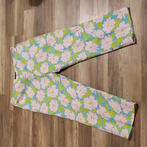 LAUREN RALPH LAUREN CROP FLORAL PRINT COTTON PANTS SZ 14 - Picture 3 of 10